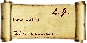 Lucz Júlia névjegykártya